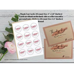 Thank You Card & Sticker Combo (50) each
